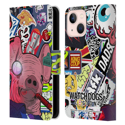 Watch Dogs Legion Street Art Winston Stickerbomb Leather Book Wallet Case Cover For Apple iPhone 13 Mini