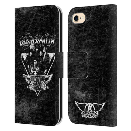 Aerosmith Black And White World Tour Leather Book Wallet Case Cover For Apple iPhone 7 / 8 / SE 2020 & 2022