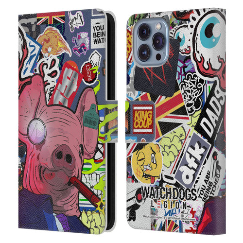 Watch Dogs Legion Street Art Winston Stickerbomb Leather Book Wallet Case Cover For Apple iPhone 14