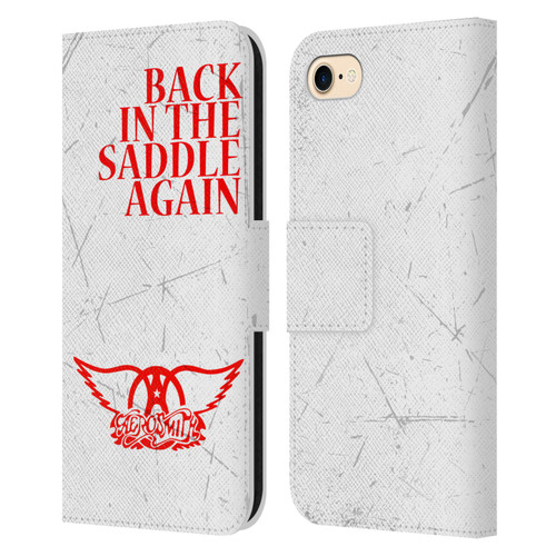 Aerosmith Classics Back In The Saddle Again Leather Book Wallet Case Cover For Apple iPhone 7 / 8 / SE 2020 & 2022