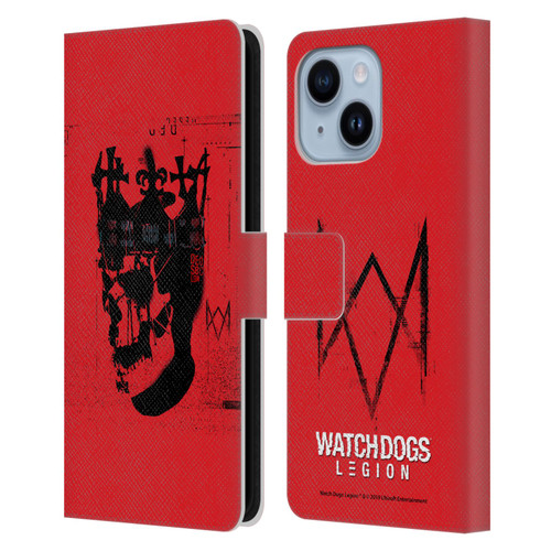 Watch Dogs Legion Street Art Ded Sec Skull Leather Book Wallet Case Cover For Apple iPhone 14 Plus