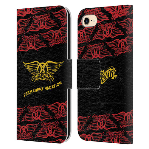 Aerosmith Classics Permanent Vacation Leather Book Wallet Case Cover For Apple iPhone 7 / 8 / SE 2020 & 2022