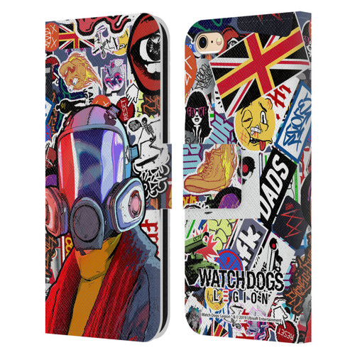 Watch Dogs Legion Street Art Granny Stickerbomb Leather Book Wallet Case Cover For Apple iPhone 6 / iPhone 6s