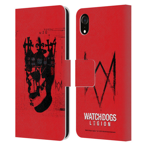 Watch Dogs Legion Street Art Ded Sec Skull Leather Book Wallet Case Cover For Apple iPhone XR