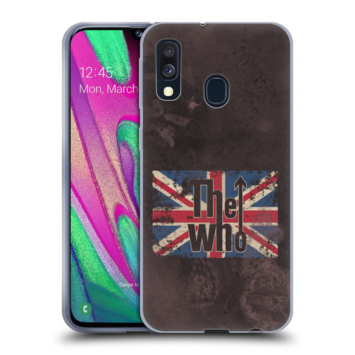 The Who Band Art Union Jack Distressed Look Soft Gel Case for Samsung Galaxy A40 (2019)