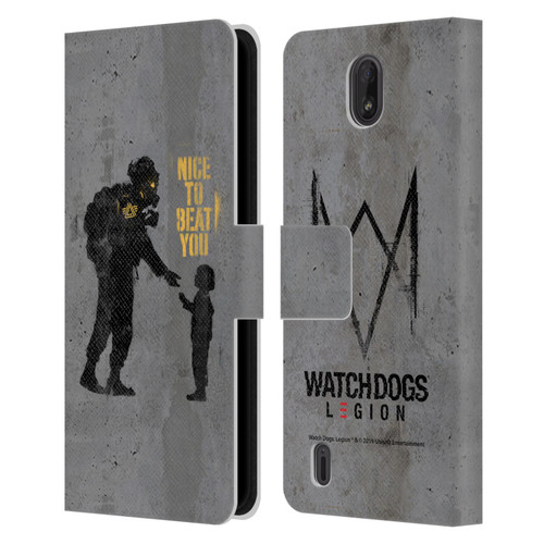 Watch Dogs Legion Street Art Nice To Beat You Leather Book Wallet Case Cover For Nokia C01 Plus/C1 2nd Edition