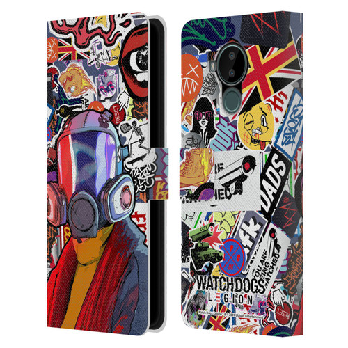 Watch Dogs Legion Street Art Granny Stickerbomb Leather Book Wallet Case Cover For Nokia C30