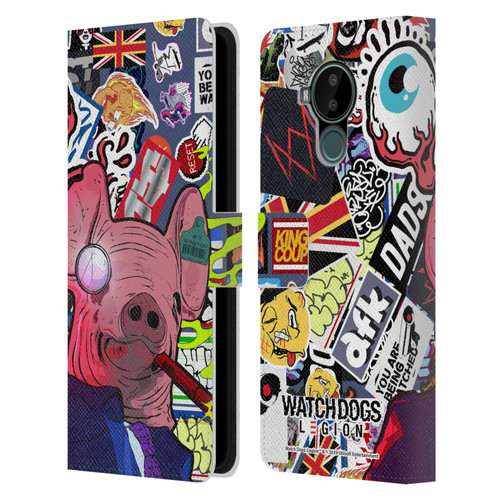 Watch Dogs Legion Street Art Winston Stickerbomb Leather Book Wallet Case Cover For Nokia C30