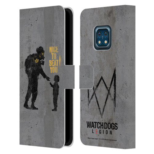 Watch Dogs Legion Street Art Nice To Beat You Leather Book Wallet Case Cover For Nokia XR20