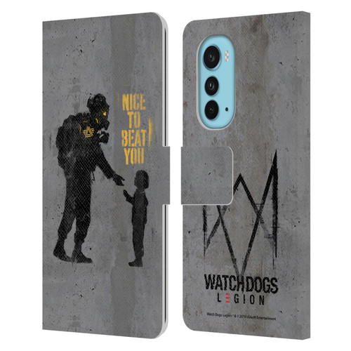 Watch Dogs Legion Street Art Nice To Beat You Leather Book Wallet Case Cover For Motorola Edge (2022)