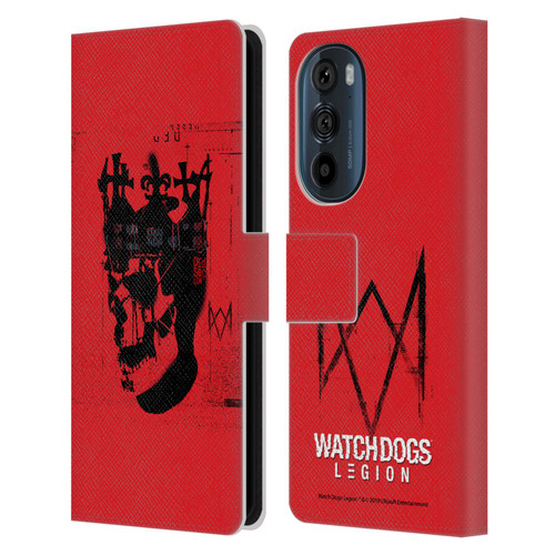 Watch Dogs Legion Street Art Ded Sec Skull Leather Book Wallet Case Cover For Motorola Edge 30