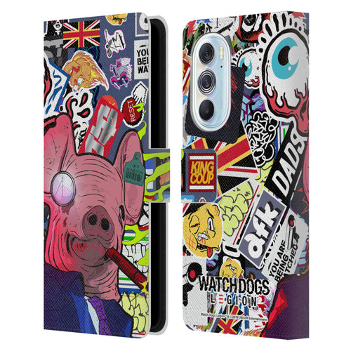 Watch Dogs Legion Street Art Winston Stickerbomb Leather Book Wallet Case Cover For Motorola Edge X30