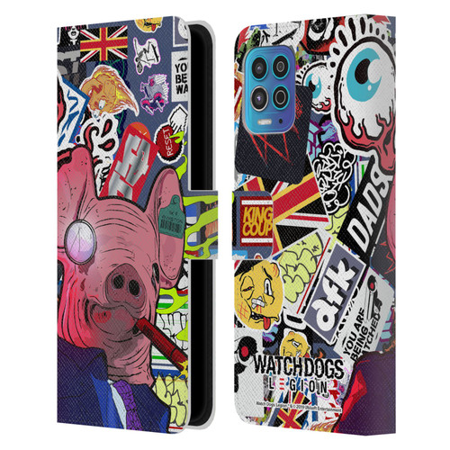 Watch Dogs Legion Street Art Winston Stickerbomb Leather Book Wallet Case Cover For Motorola Moto G100