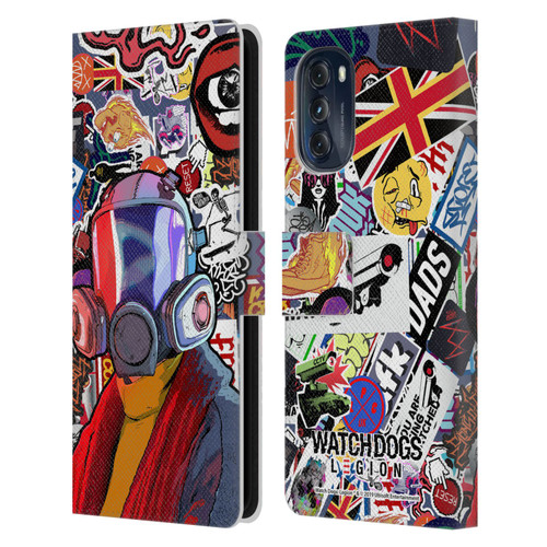 Watch Dogs Legion Street Art Granny Stickerbomb Leather Book Wallet Case Cover For Motorola Moto G (2022)