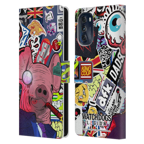 Watch Dogs Legion Street Art Winston Stickerbomb Leather Book Wallet Case Cover For Motorola Moto G (2022)
