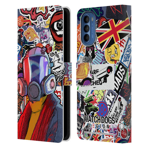 Watch Dogs Legion Street Art Granny Stickerbomb Leather Book Wallet Case Cover For Motorola Moto G41