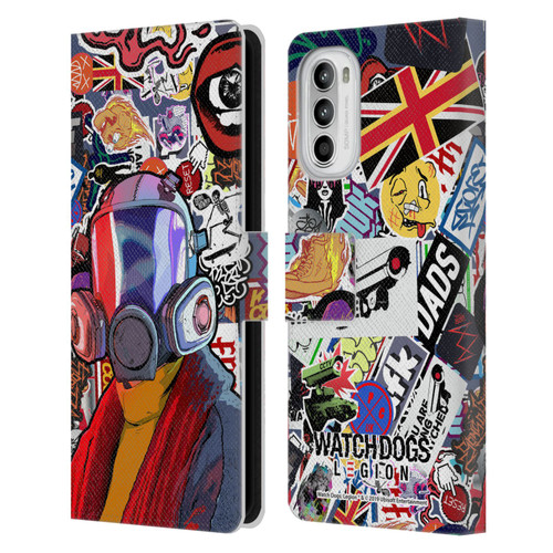 Watch Dogs Legion Street Art Granny Stickerbomb Leather Book Wallet Case Cover For Motorola Moto G52