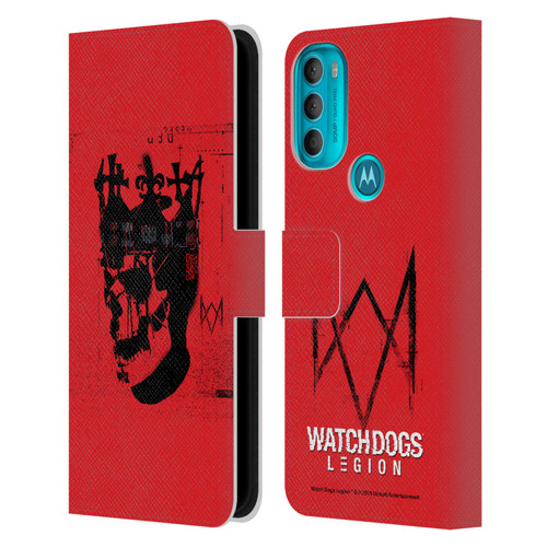 Watch Dogs Legion Street Art Ded Sec Skull Leather Book Wallet Case Cover For Motorola Moto G71 5G