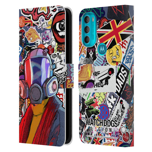 Watch Dogs Legion Street Art Granny Stickerbomb Leather Book Wallet Case Cover For Motorola Moto G71 5G