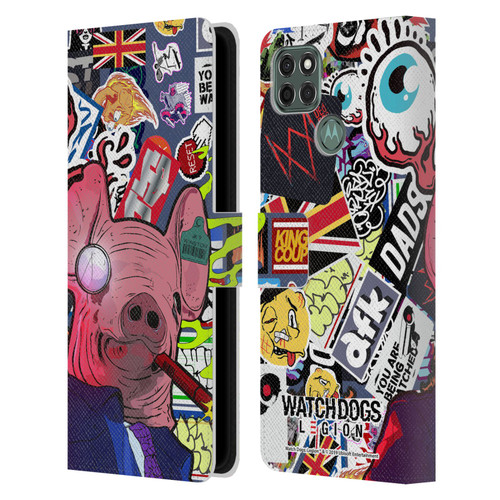 Watch Dogs Legion Street Art Winston Stickerbomb Leather Book Wallet Case Cover For Motorola Moto G9 Power