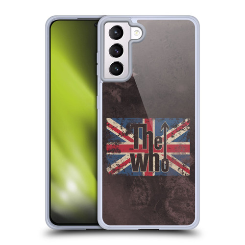 The Who Band Art Union Jack Distressed Look Soft Gel Case for Samsung Galaxy S21+ 5G