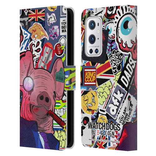 Watch Dogs Legion Street Art Winston Stickerbomb Leather Book Wallet Case Cover For OnePlus 9 Pro