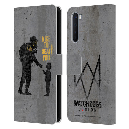 Watch Dogs Legion Street Art Nice To Beat You Leather Book Wallet Case Cover For OnePlus Nord 5G