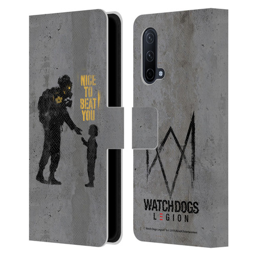 Watch Dogs Legion Street Art Nice To Beat You Leather Book Wallet Case Cover For OnePlus Nord CE 5G