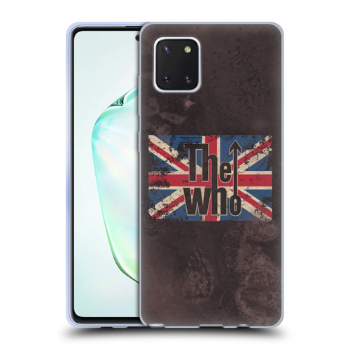 The Who Band Art Union Jack Distressed Look Soft Gel Case for Samsung Galaxy Note10 Lite