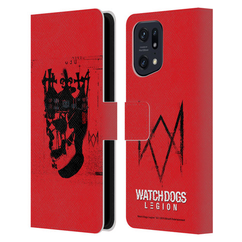 Watch Dogs Legion Street Art Ded Sec Skull Leather Book Wallet Case Cover For OPPO Find X5