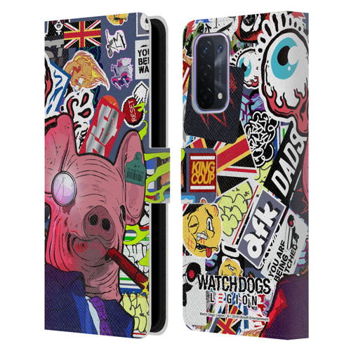 Watch Dogs Legion Street Art Winston Stickerbomb Leather Book Wallet Case Cover For OPPO A54 5G