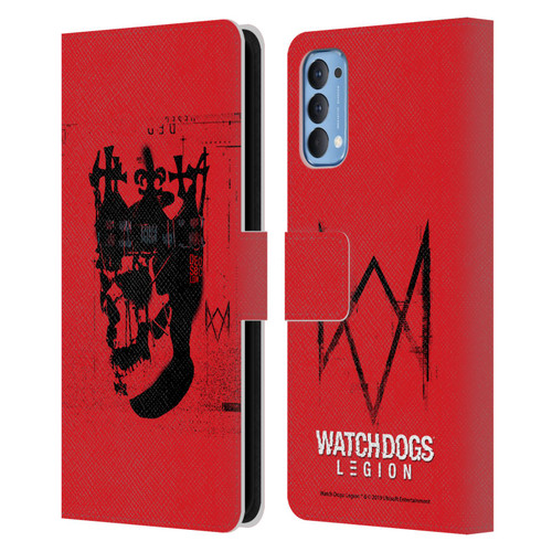 Watch Dogs Legion Street Art Ded Sec Skull Leather Book Wallet Case Cover For OPPO Reno 4 5G