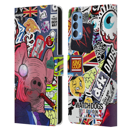 Watch Dogs Legion Street Art Winston Stickerbomb Leather Book Wallet Case Cover For OPPO Reno 4 5G