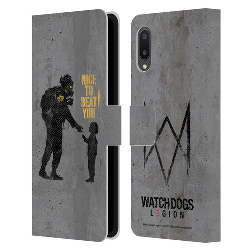 Watch Dogs Legion Street Art Nice To Beat You Leather Book Wallet Case Cover For Samsung Galaxy A02/M02 (2021)
