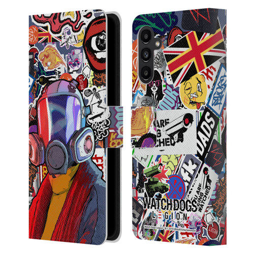 Watch Dogs Legion Street Art Granny Stickerbomb Leather Book Wallet Case Cover For Samsung Galaxy A13 5G (2021)