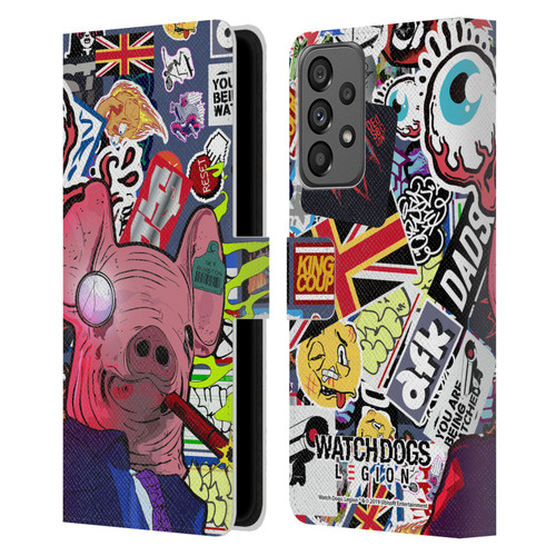 Watch Dogs Legion Street Art Winston Stickerbomb Leather Book Wallet Case Cover For Samsung Galaxy A73 5G (2022)