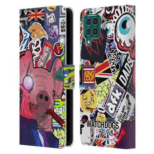 Watch Dogs Legion Street Art Winston Stickerbomb Leather Book Wallet Case Cover For Samsung Galaxy F62 (2021)
