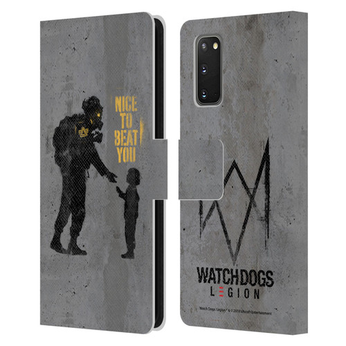 Watch Dogs Legion Street Art Nice To Beat You Leather Book Wallet Case Cover For Samsung Galaxy S20 / S20 5G