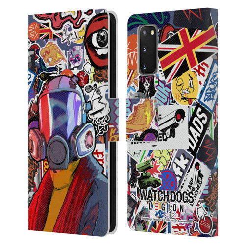 Watch Dogs Legion Street Art Granny Stickerbomb Leather Book Wallet Case Cover For Samsung Galaxy S20 / S20 5G