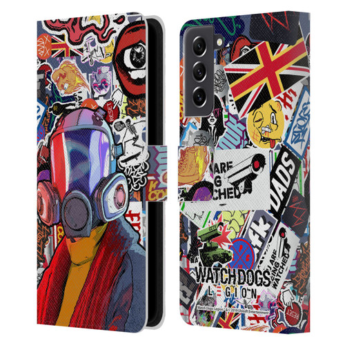 Watch Dogs Legion Street Art Granny Stickerbomb Leather Book Wallet Case Cover For Samsung Galaxy S21 FE 5G