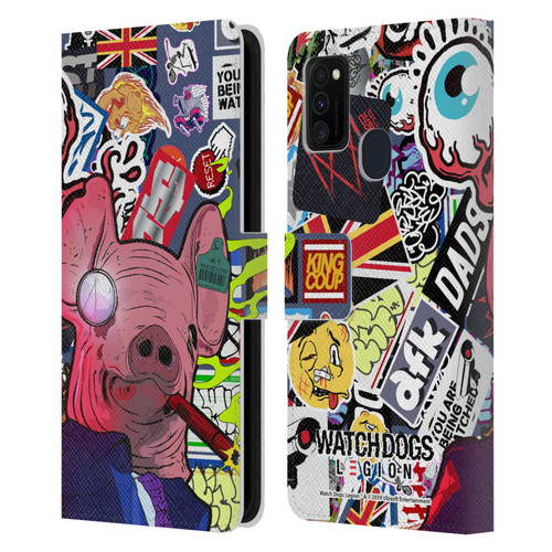 Watch Dogs Legion Street Art Winston Stickerbomb Leather Book Wallet Case Cover For Samsung Galaxy M30s (2019)/M21 (2020)