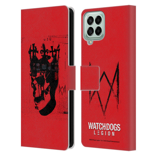 Watch Dogs Legion Street Art Ded Sec Skull Leather Book Wallet Case Cover For Samsung Galaxy M53 (2022)