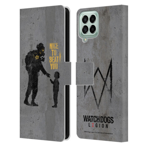 Watch Dogs Legion Street Art Nice To Beat You Leather Book Wallet Case Cover For Samsung Galaxy M53 (2022)
