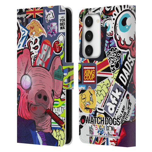 Watch Dogs Legion Street Art Winston Stickerbomb Leather Book Wallet Case Cover For Samsung Galaxy S23 5G