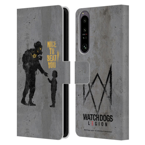 Watch Dogs Legion Street Art Nice To Beat You Leather Book Wallet Case Cover For Sony Xperia 1 IV