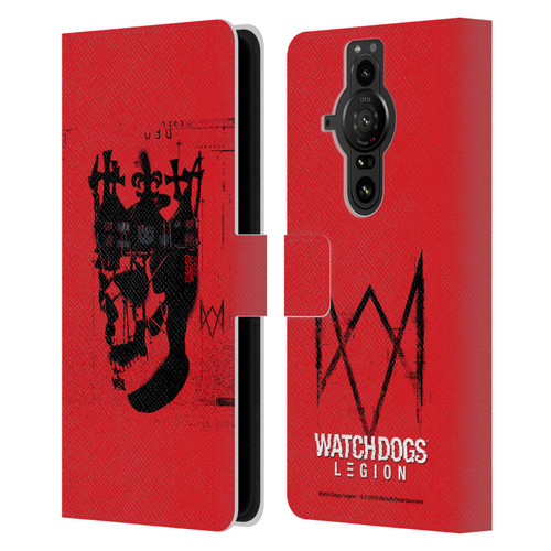 Watch Dogs Legion Street Art Ded Sec Skull Leather Book Wallet Case Cover For Sony Xperia Pro-I