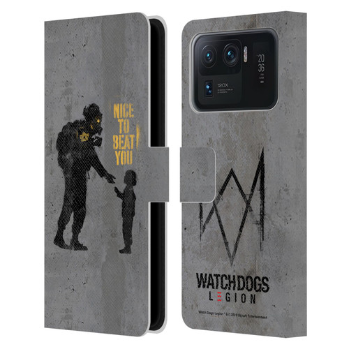 Watch Dogs Legion Street Art Nice To Beat You Leather Book Wallet Case Cover For Xiaomi Mi 11 Ultra