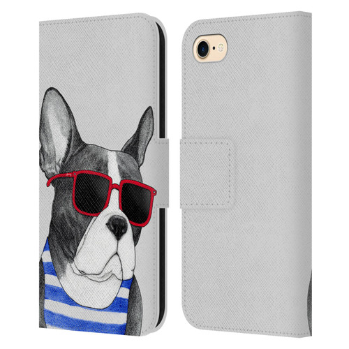 Barruf Dogs Frenchie Summer Style Leather Book Wallet Case Cover For Apple iPhone 7 / 8 / SE 2020 & 2022