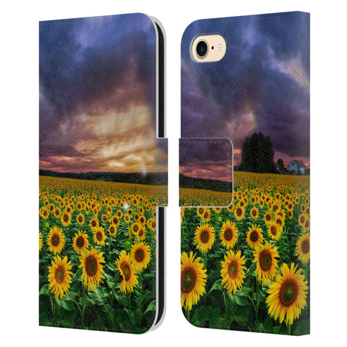Celebrate Life Gallery Florals Stormy Sunrise Leather Book Wallet Case Cover For Apple iPhone 7 / 8 / SE 2020 & 2022