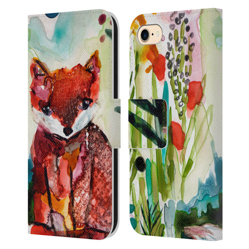 Wyanne Animals Baby Fox In The Garden Leather Book Wallet Case Cover For Apple iPhone 7 / 8 / SE 2020 & 2022